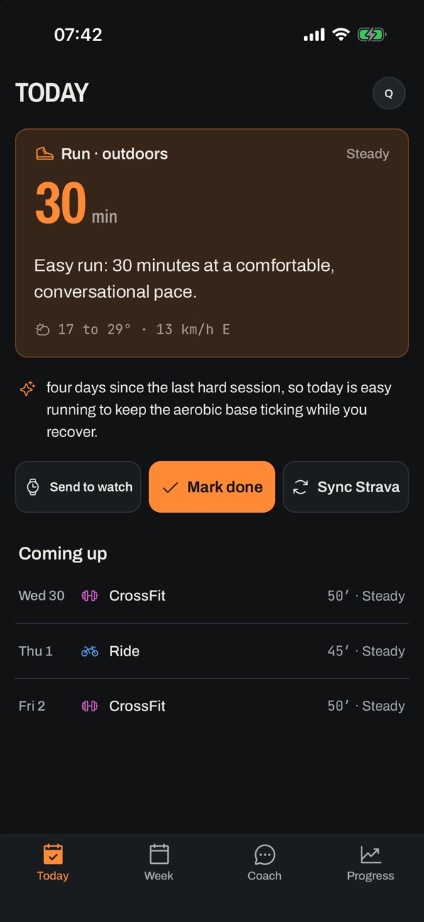 The Hyven Today screen, in dark theme.